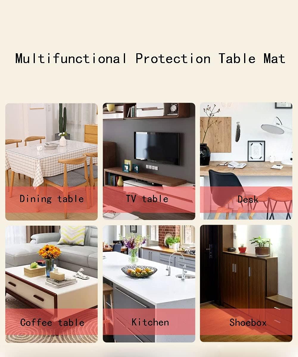 CWYP-043 Protector de mesa transparente, alfombrilla de escritorio, protector de mantel, para escritorios de escritura, mesas de café (tamaño 27.6 x