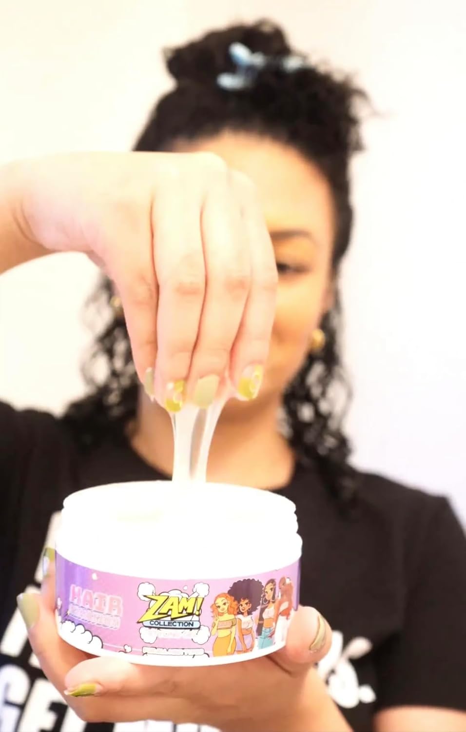 HairNimation The ZAM Effect! Gel de peinado para definición de rizos infundido con jugo de aloe vera y aceite de zapote, para todo el cabello, 8.5