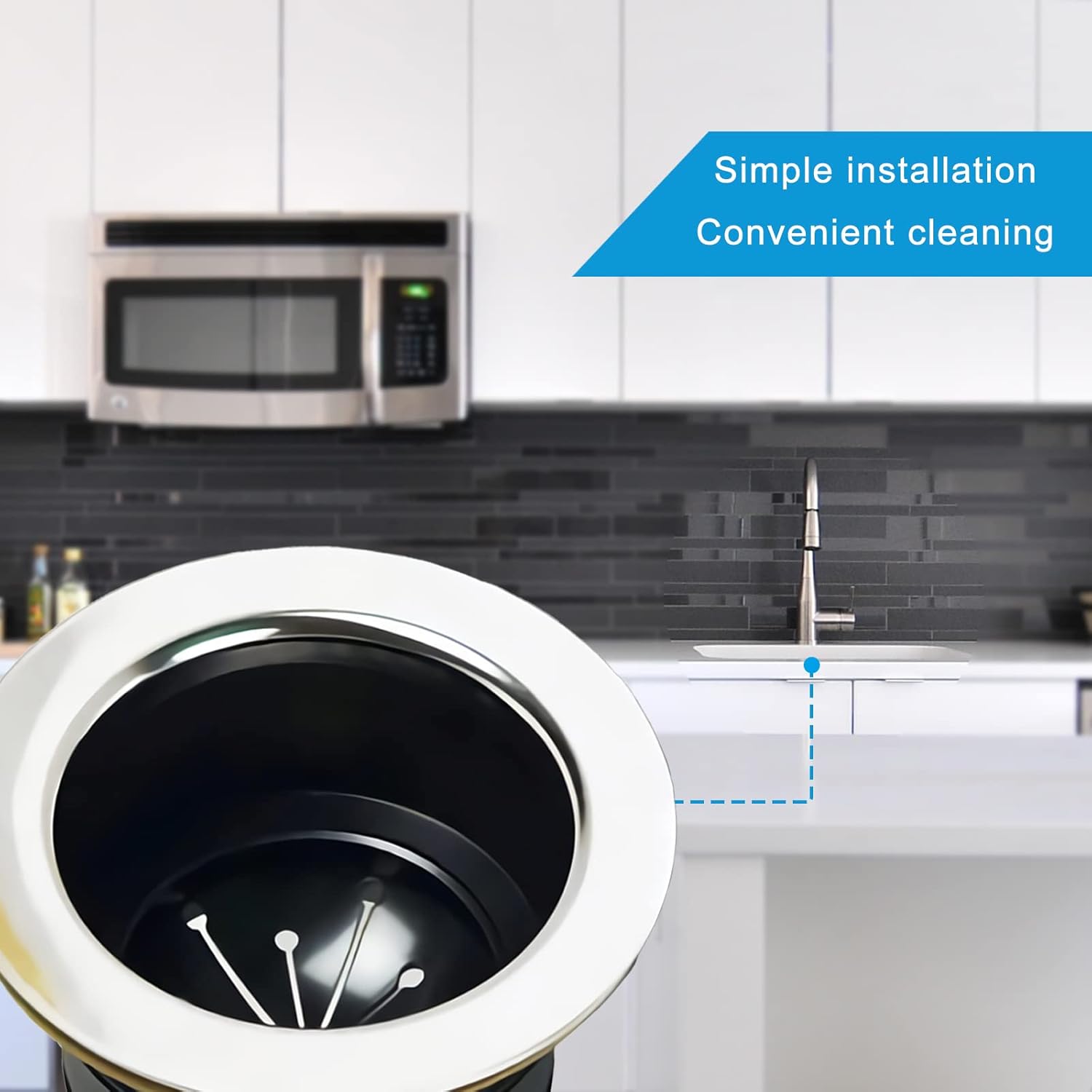 3 Packs Garbage Disposal Splash Guard Sink Baffle, 3-18 Inch Food Waste Disposer Accessories, Suitable for Waste King, Whirlaway and GE Models