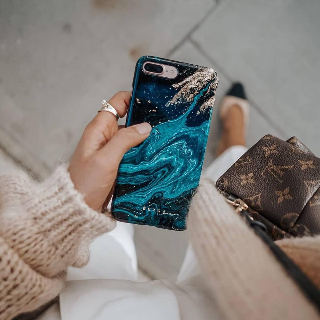 BURGA Funda para teléfono compatible con iPhone 15 PRO MAX  Carcasa rígida híbrida de 2 capas + funda protectora de silicona  Piedra de jade verde