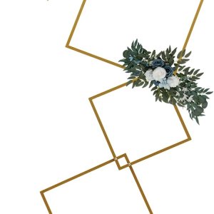 Fichiouy Arco de boda para ceremonia, aro redondo, soporte de fondo cuadrado, decoración de pasillo, marco de arco de flores de metal de 4 niveles Fichiouy Arco de boda para ceremonia, aro redondo, soporte de fondo cuadrado, decoración de pasillo, marco de arco de flores de metal de 4 niveles