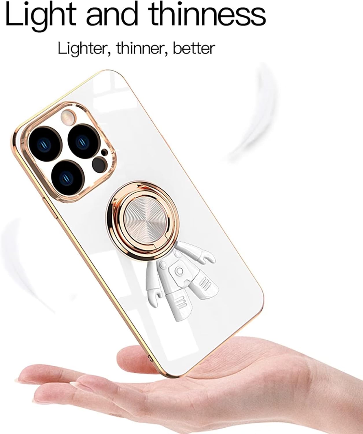 TTVV – Funda de soporte de astronauta chapado para Xiaomi 11T, soporte de anillo de rotación de TPU 360 con soporte magnético, parachoques