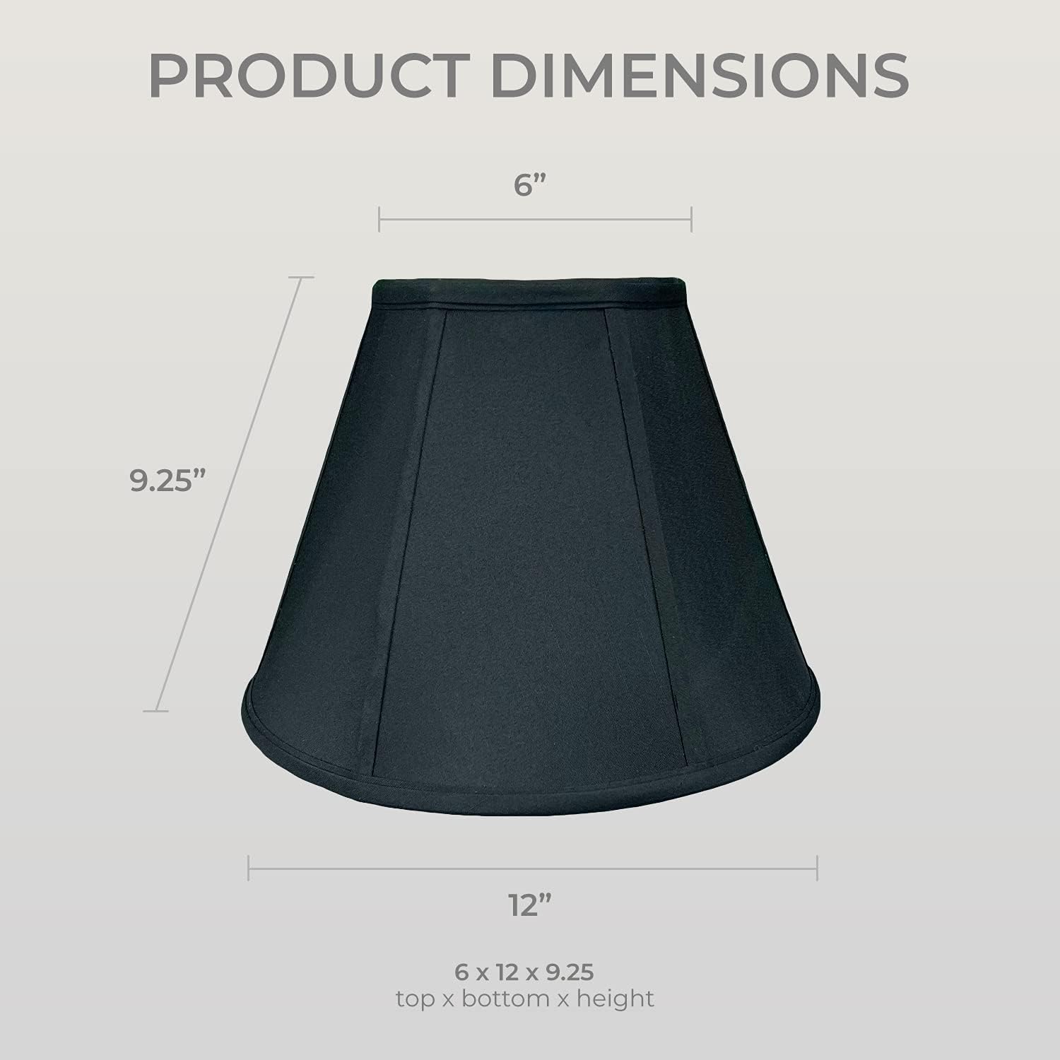 Royal Designs, Inc. BSO-707-12BLK Deep Empire – Pantalla para lámpara, color negro