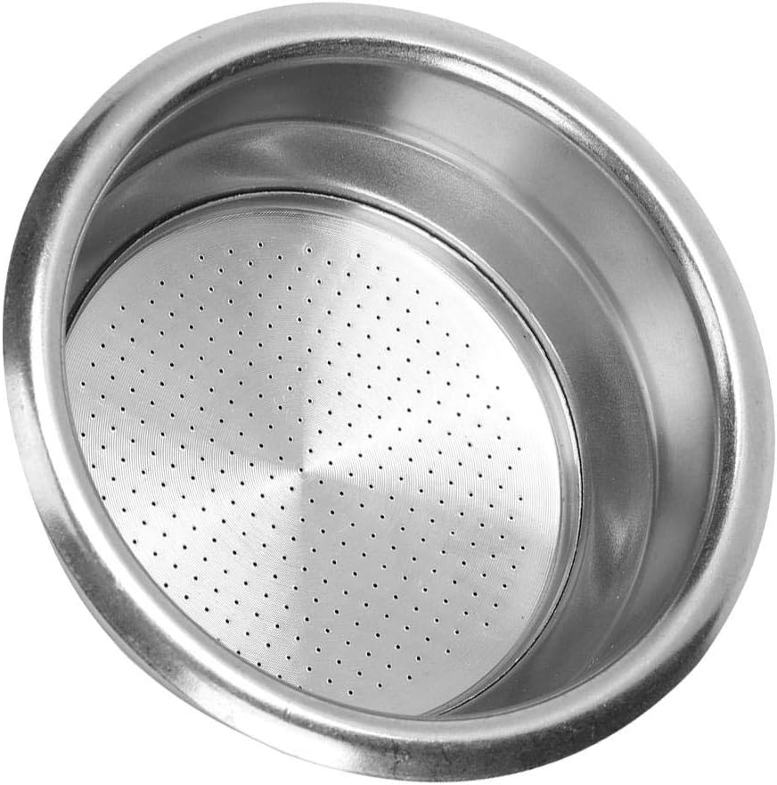 Filtros de café de acero inoxidable, 2.283 in de doble capa no presurizada cesta de filtro de repuesto para máquina de café expreso portafiltro