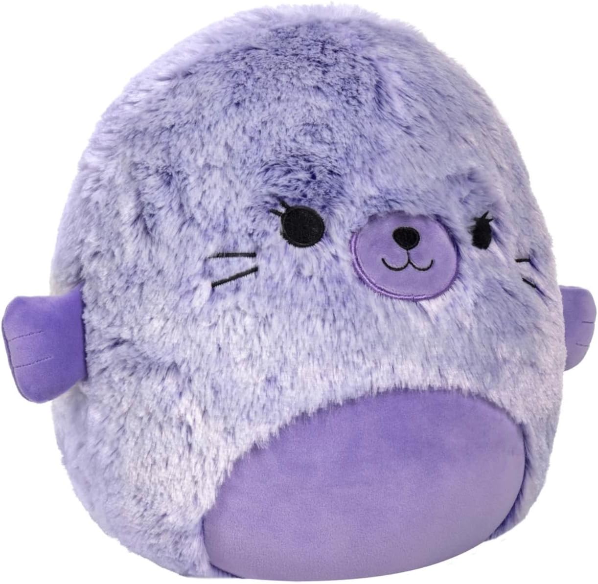 Squishmallow Kellytoy Oficial Fuzz-A-Mallows Squishy Animal de peluche suave (12 pulgadas, Ellen Seal)