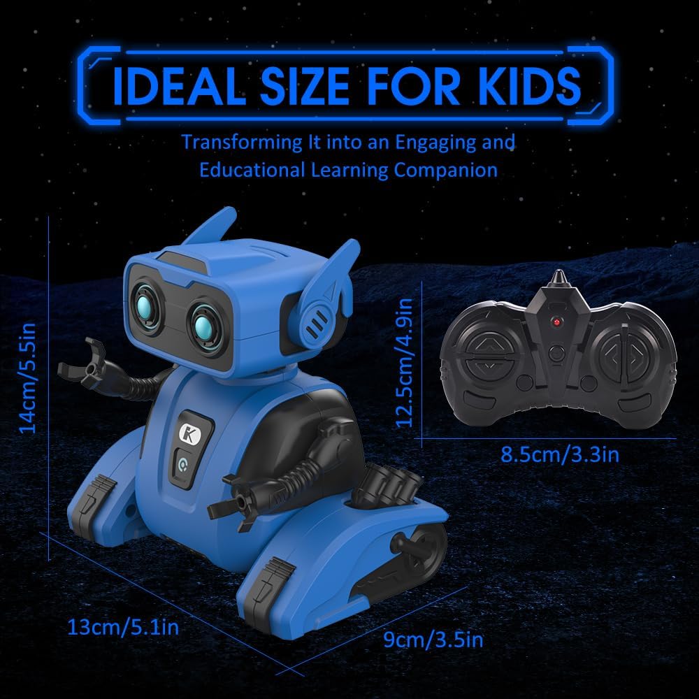 Robots de control remoto para niños, con ojos LED, movimientos de baile, música, cabeza y brazos flexibles, regalo de Navidad para mayores de 3 años