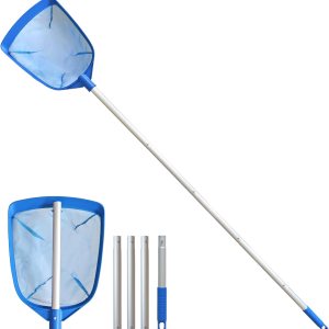 Red de desnatador de hojas para piscina, con 5 secciones telescópica de aluminio y malla fina de nailon, herramienta de limpieza de piscina para Red de desnatador de hojas para piscina, con 5 secciones telescópica de aluminio y malla fina de nailon, herramienta de limpieza de piscina para