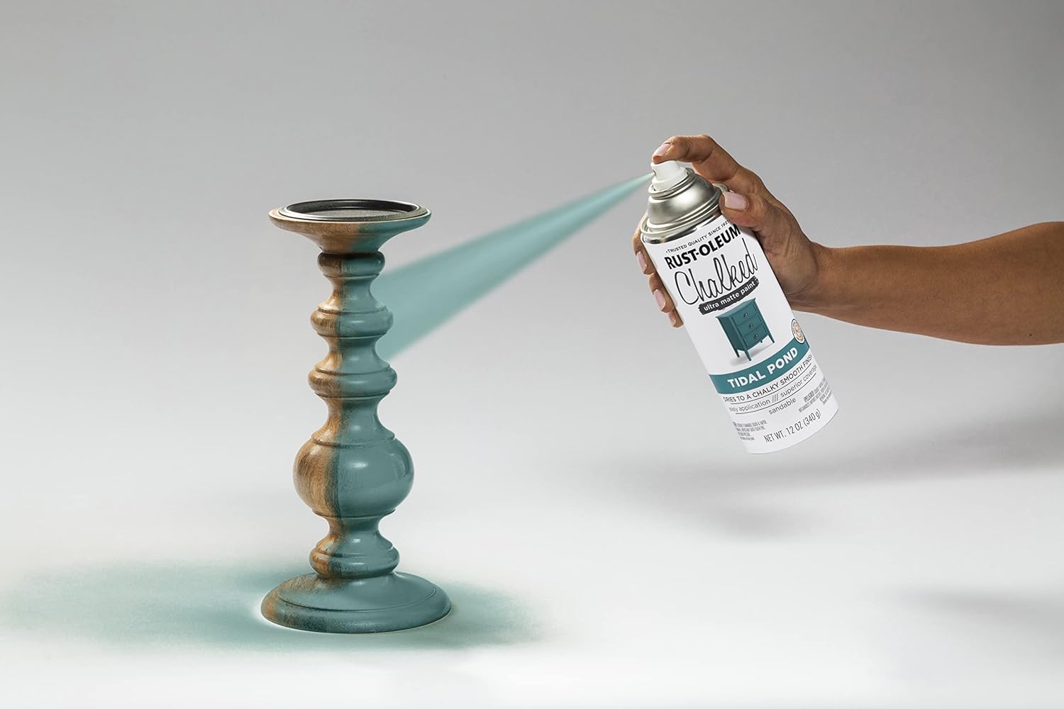 Rust-Oleum serie 302597 – Pintura a la tiza en aerosol ultramate de 12 onzas (paquete de 1), color azul Tidal Pond