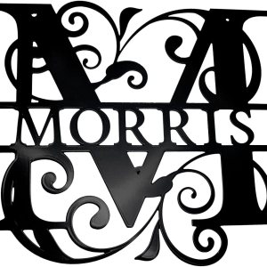 Montague Metal Products – Monograma personalizado de letra dividida – 13 opciones de color – Letrero de acero personalizado con monograma – Placa de Montague Metal Products – Monograma personalizado de letra dividida – 13 opciones de color – Letrero de acero personalizado con monograma – Placa de