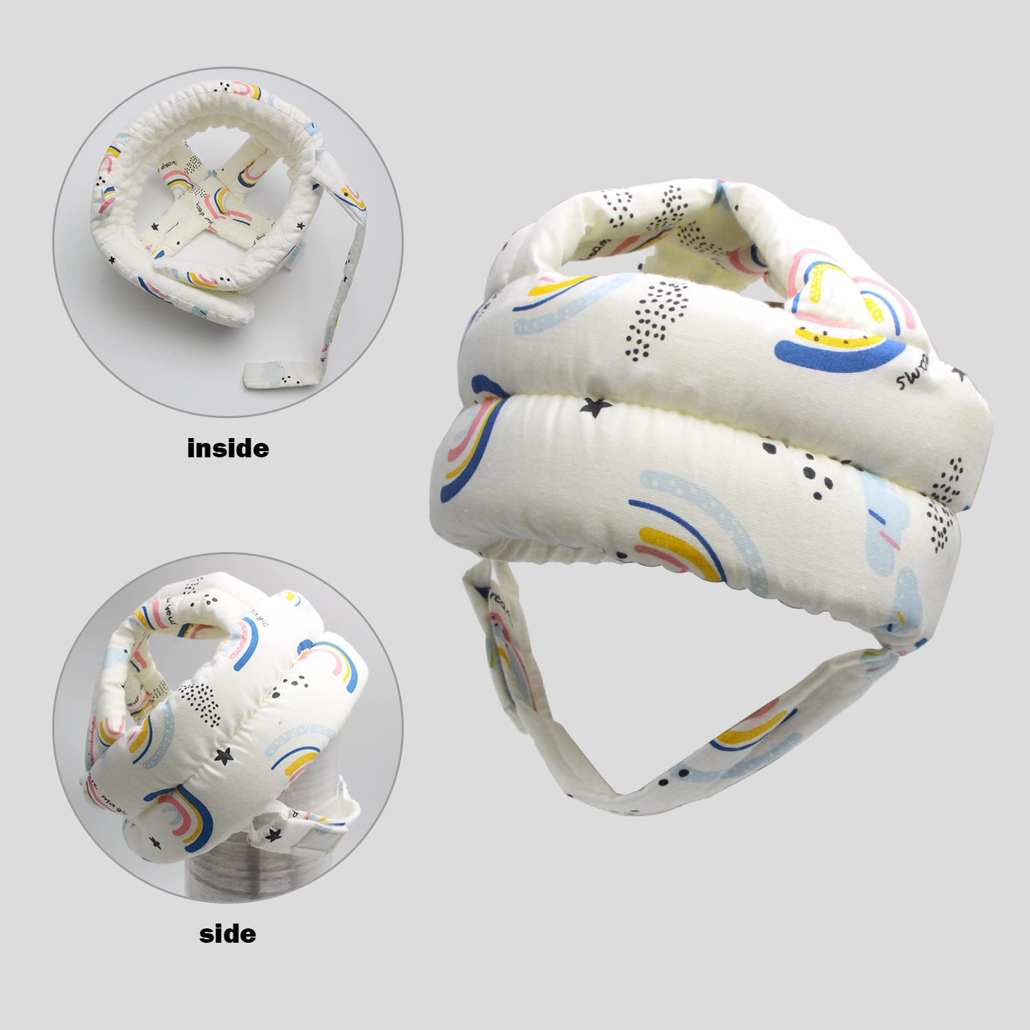 Protector de cabeza de bebé, casco de bebé para gatear, caminar, sin golpes, cabeza de seguridad, gorra protectora ajustable para caminar, jugar