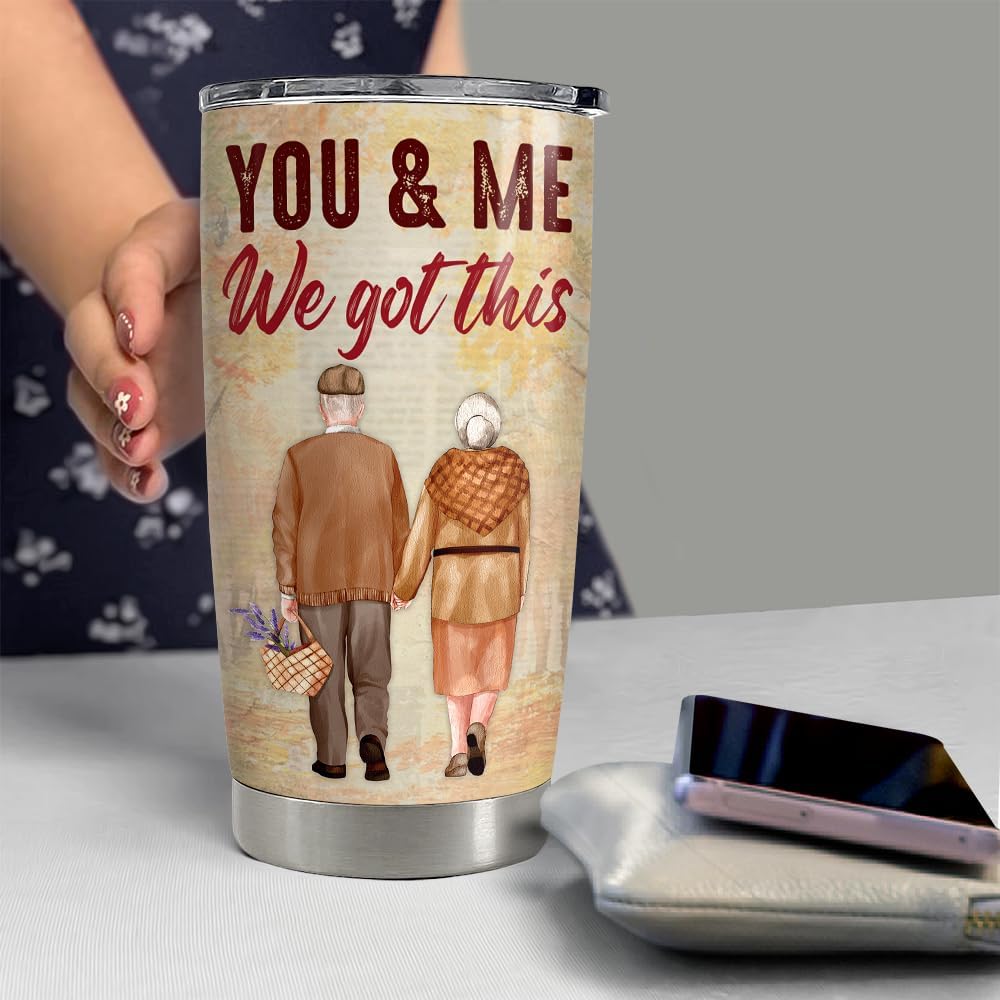 SANDJEST Vaso de acero inoxidable de 20 onzas con aislamiento de doble pared para el día de San Valentín, regalo para marido, boda, cumpleaños,