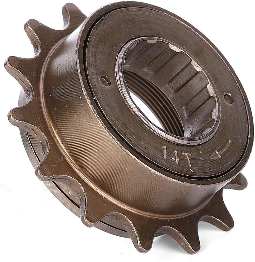 Rueda libre de una sola velocidad, piñón de volante de bicicleta 14T Metal de engranaje fijo Kit de conversión de piezas de bicicleta tipo roscado
