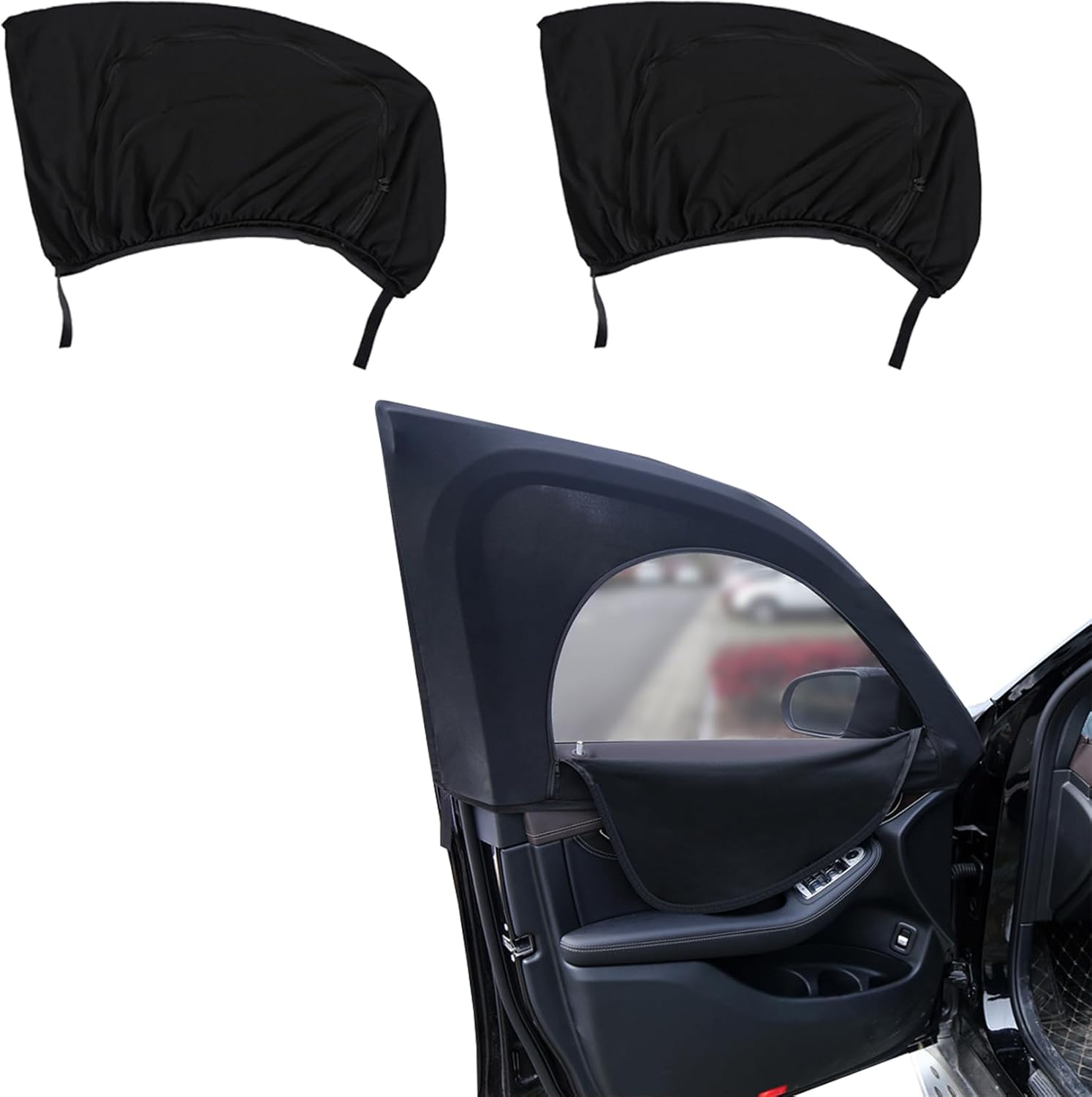 2 parasoles universales para ventana de automóvil, parasol universal para ventana lateral de malla transpirable, pantalla con cremallera para