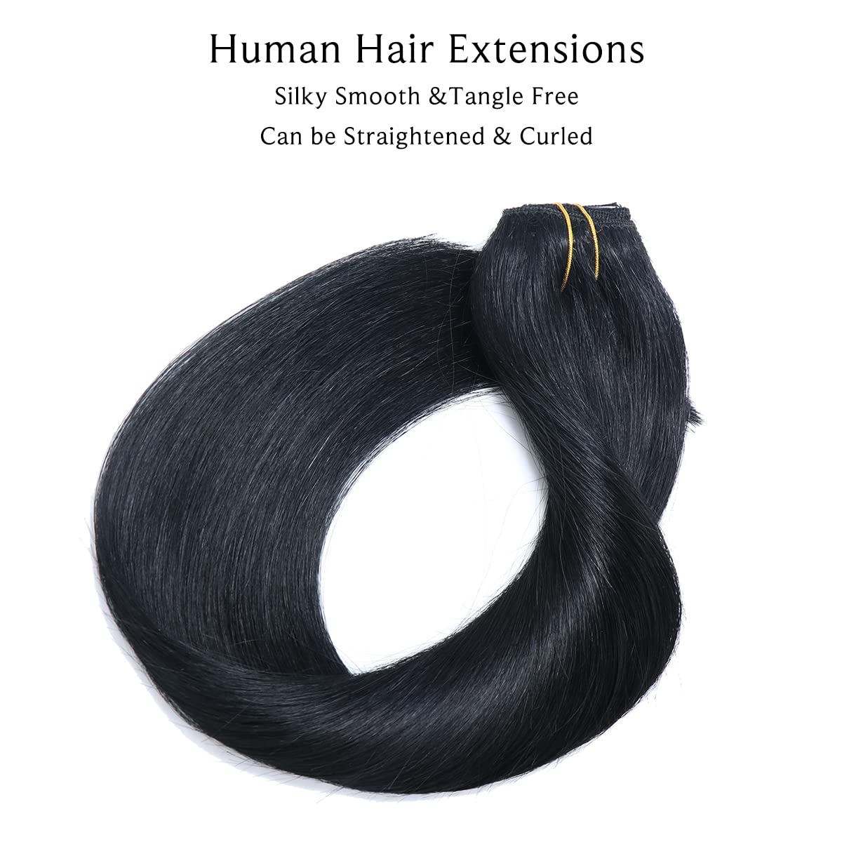 Extensiones de cabello humano con clip, 7 piezas, 2.4onzas, 15, 18, 20, 22 pulgadas, sedoso y liso, con tramas, sin costuras, para extensiones de