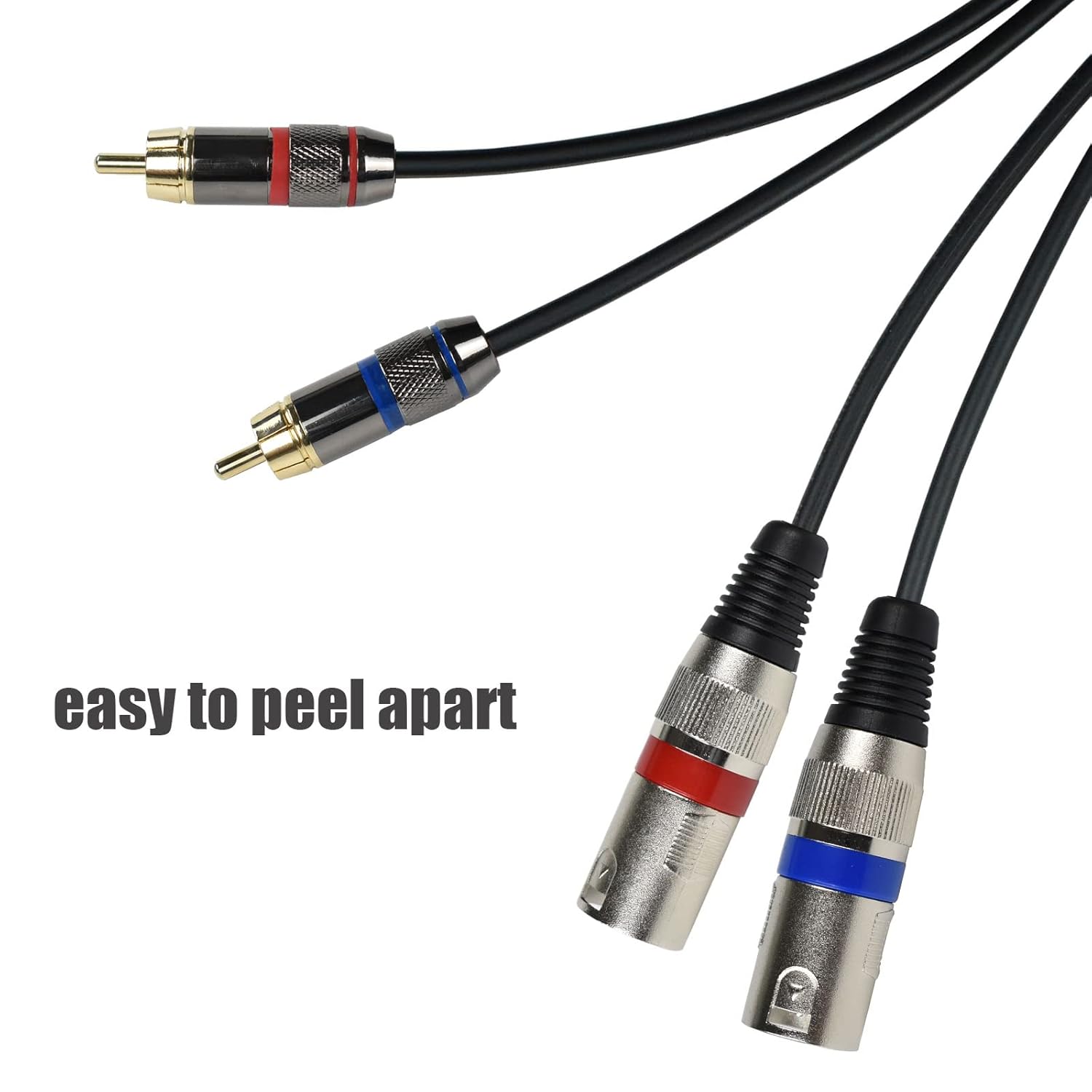 Adaptador de cable doble RCA macho a doble XLR macho, cable de enchufe de teléfono LR RCA a XLR desequilibrado de 3.3 pies, cable de salida de