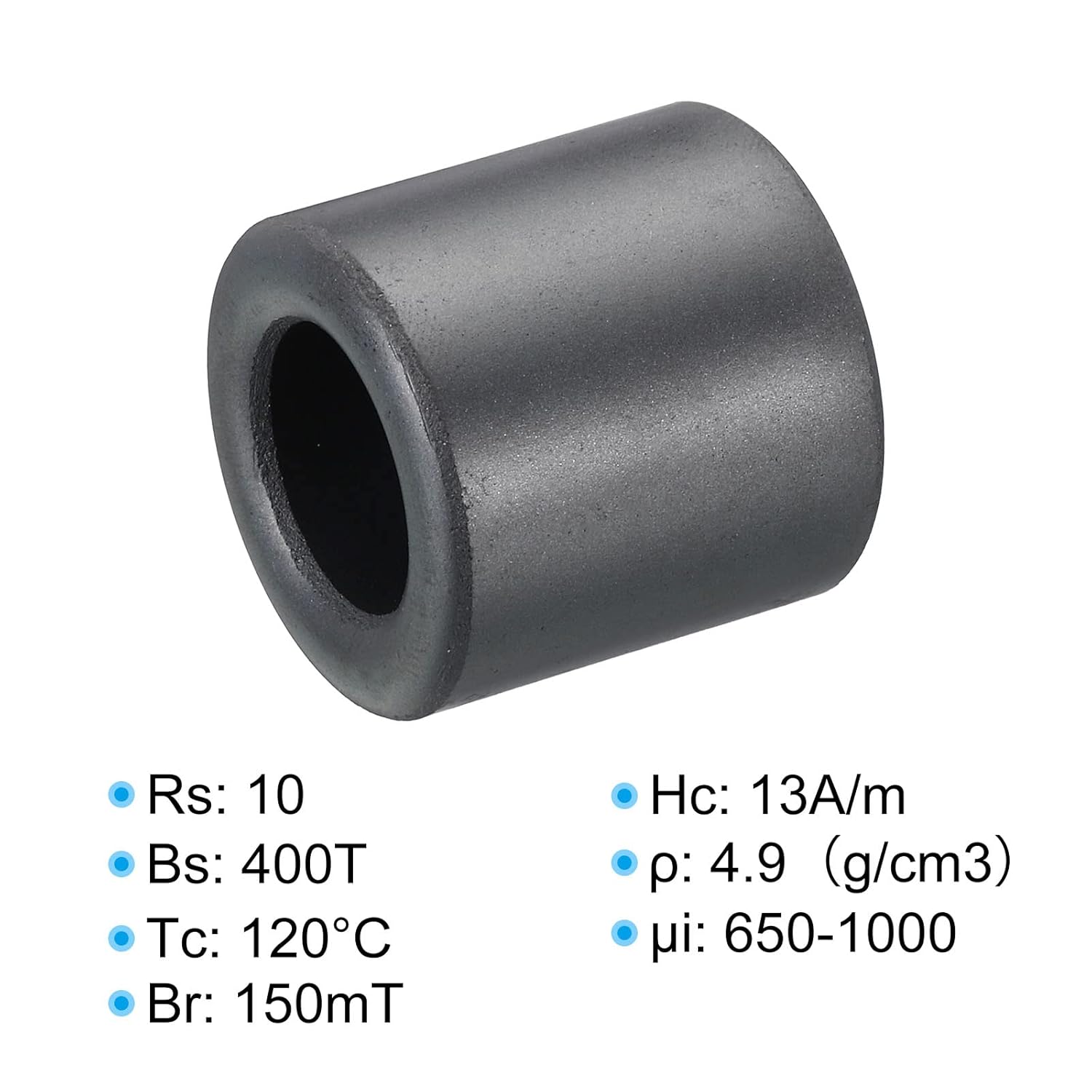 PATIKIL Núcleo de toroide de ferrita, 10 unidades de núcleo toroide de 1.1 pulgadas, ODx0.6 pulgadas IDx1.1 pulgadas de alto, anillos de ferrita