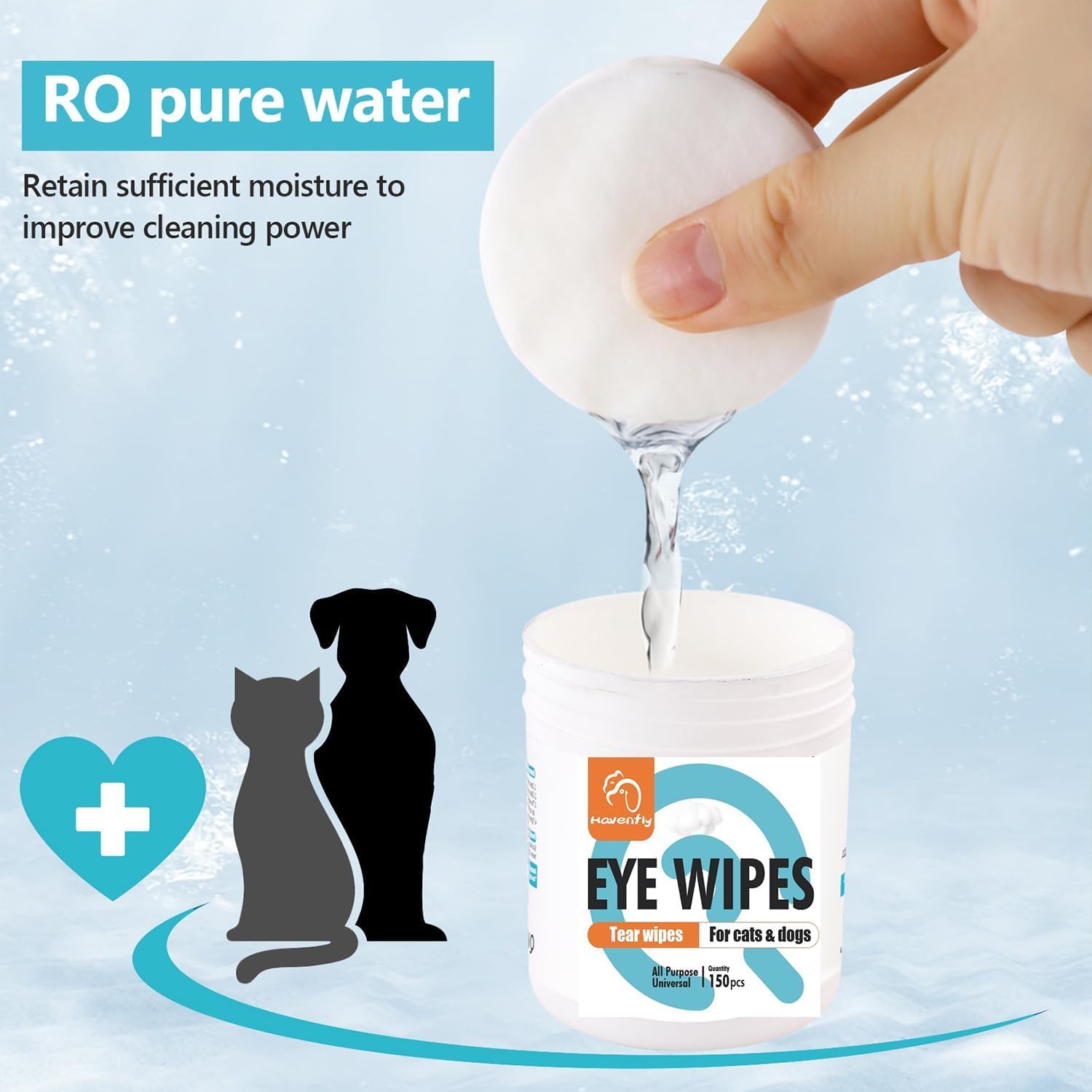 Toallitas para mascotas para gatos y perros, toallitas de aseo para ojos, patas, orejas, nariz, toallitas quitamanchas suaves sin perfume para