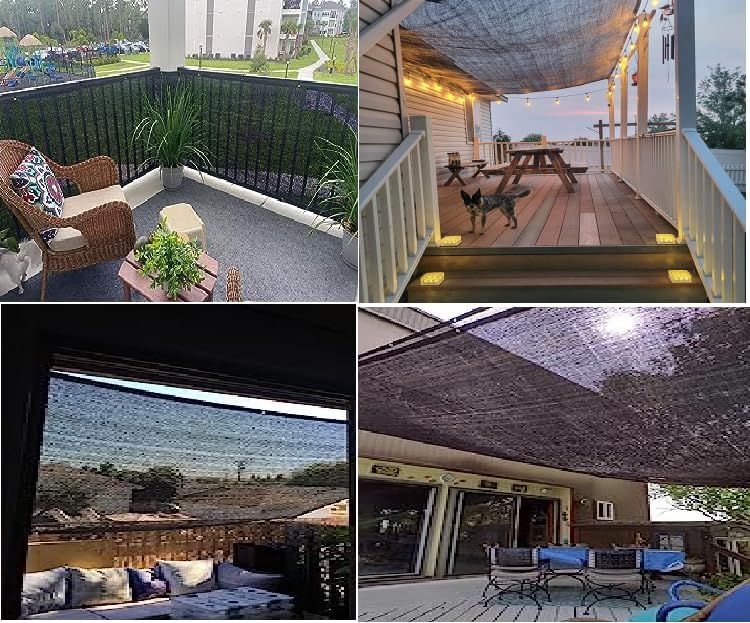 40% de sombra, 6.5 x 6.5 pies, malla de malla con ojales, cubierta de sombra para exteriores, para pérgola, plantas de patio, invernadero y patio