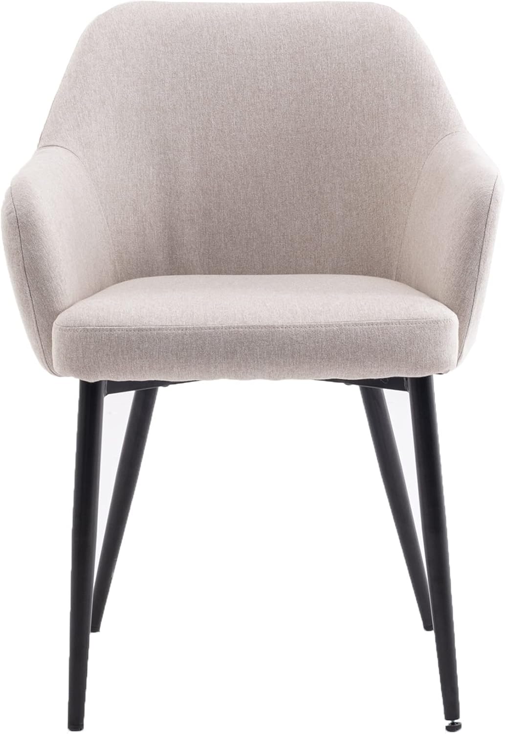Juego de 2 sillas de comedor con brazos, silla de cocina con respaldo medio, cómoda silla tapizada, silla de ocio con patas de metal para comedor,
