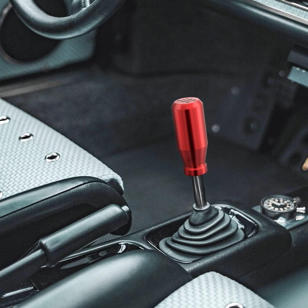 Viemx&Bm Pomo de cambio de 6 velocidades, extensión JDM Racing manual automático con adaptador atornillado para Mazda Miata Subaru Focus ST 350z