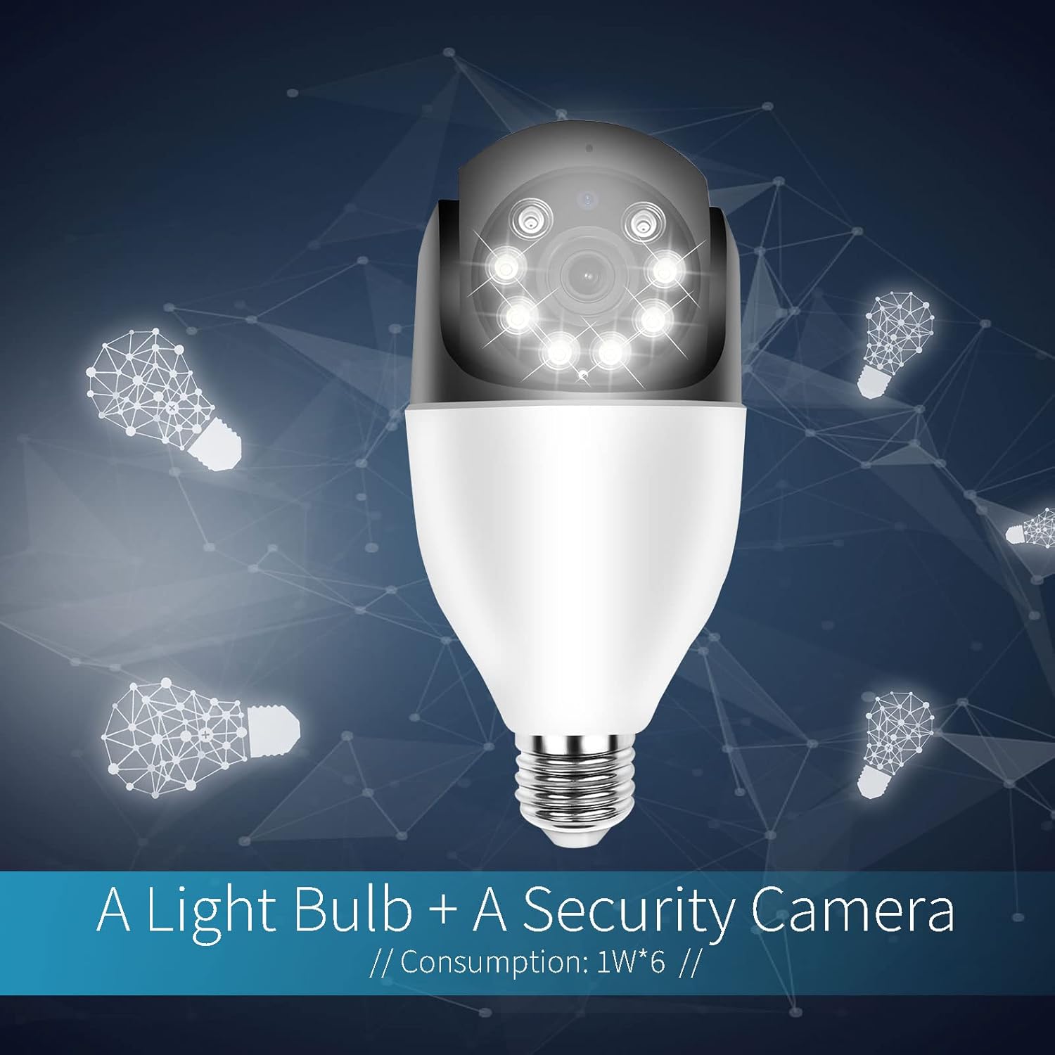 Qilmy Cámara de seguridad para exteriores con inclinación panorámica, cámara de luz HD 2K inalámbrica Wi-Fi, cámara de CCTV de vigilancia en el