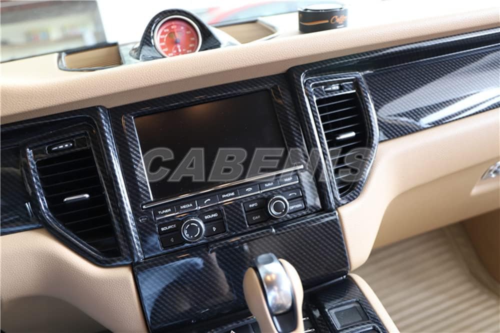 Consola central interior navegación GPS y panel de CD para accesorios Porsche Macan 2014-2016, borde de panel de control de plástico ABS, decoración
