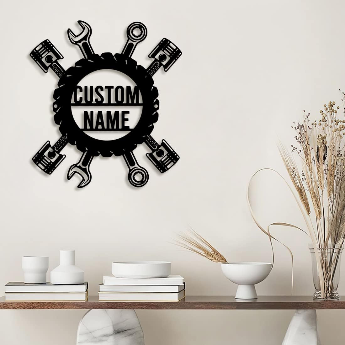 Letrero de metal personalizado con nombre de luz LED para garaje para el día del padre, decoración de pared, caja de herramientas, letrero de metal,