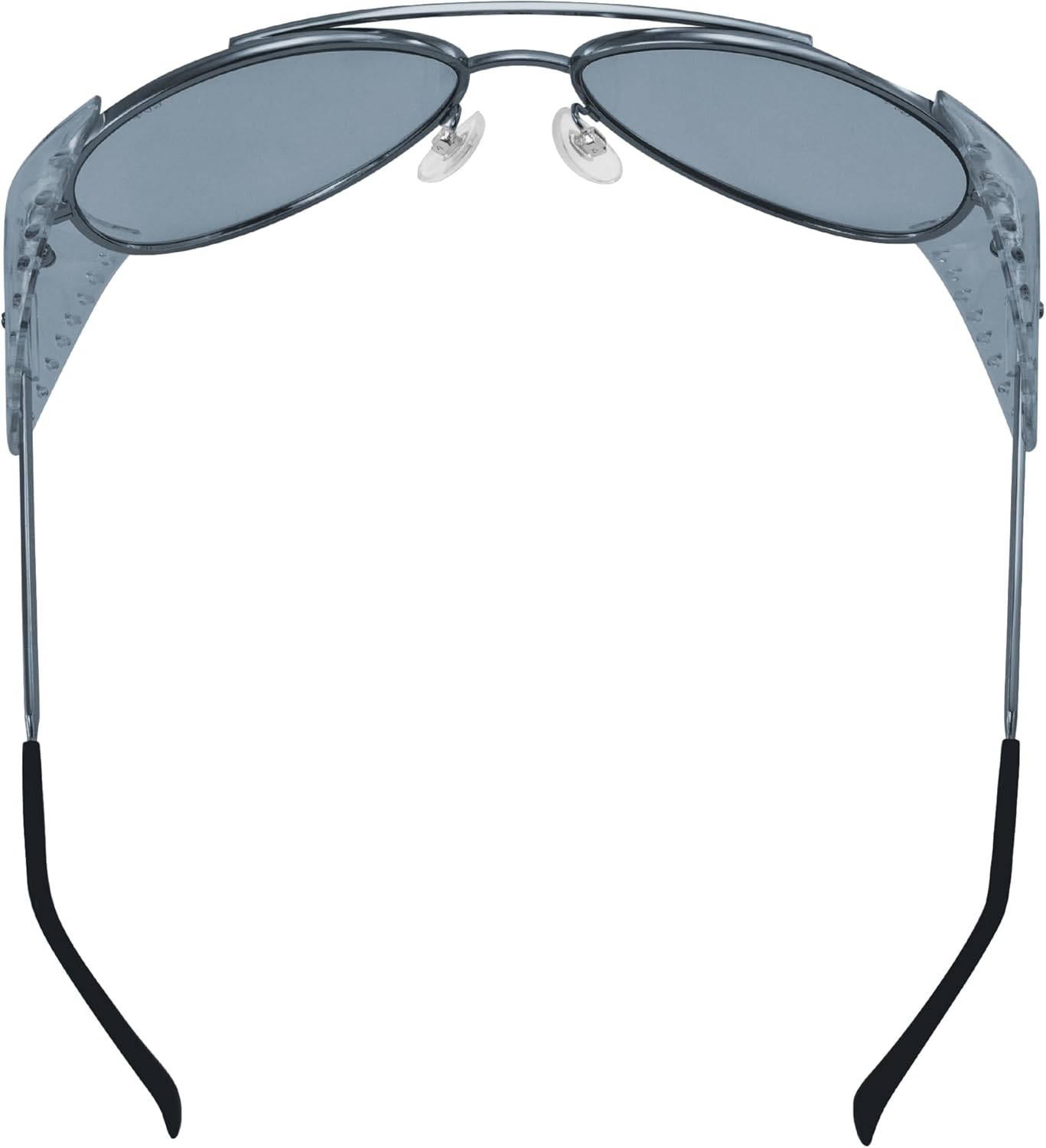 Global Vision Gafas de sol de seguridad para motocicleta de aviador, color plateado con protectores laterales