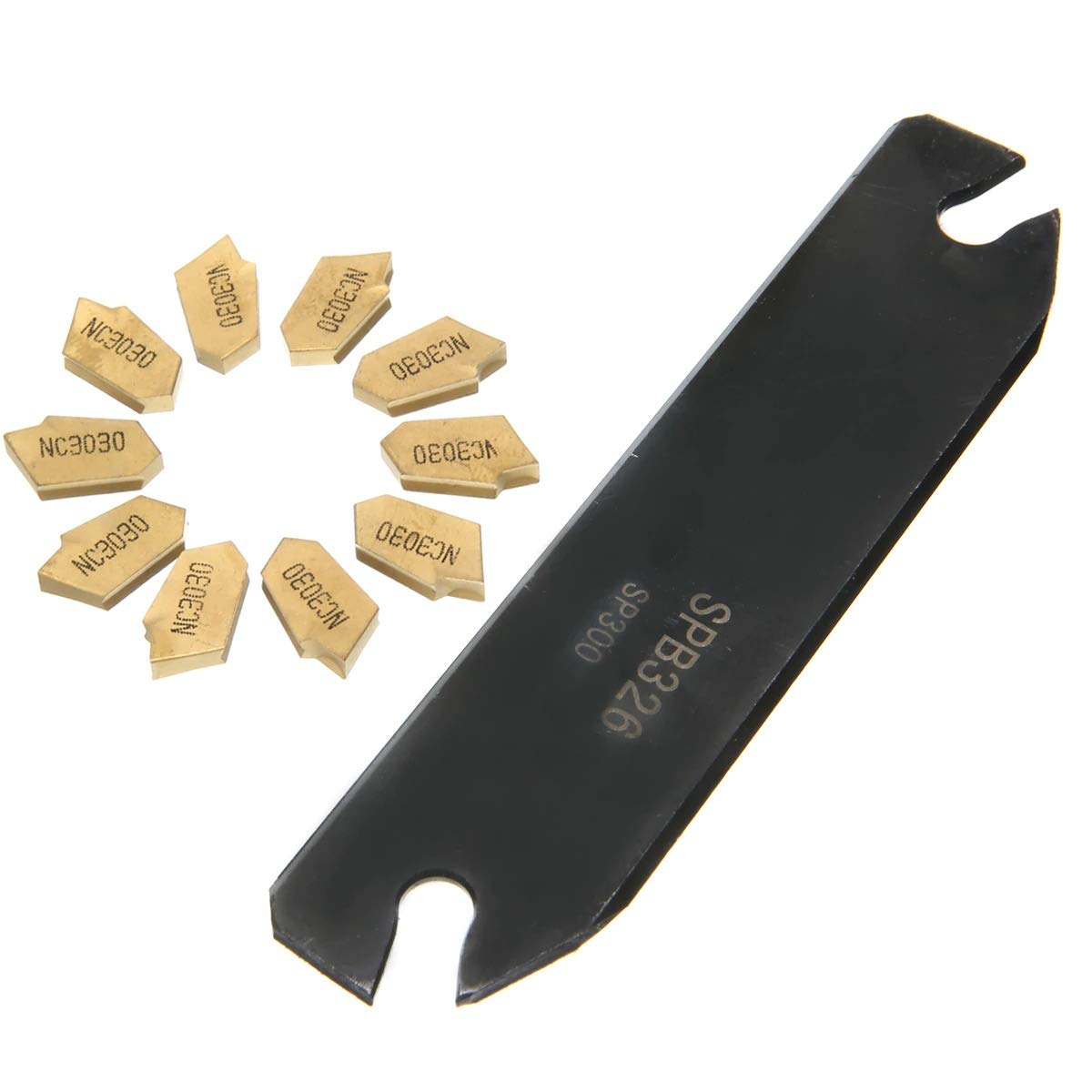 Soporte para herramientas de torneado de torno CNC SPB26-3 Herramienta de corte de ranurado con 10 piezas de cuchillas de insertos de carburo GTN-3