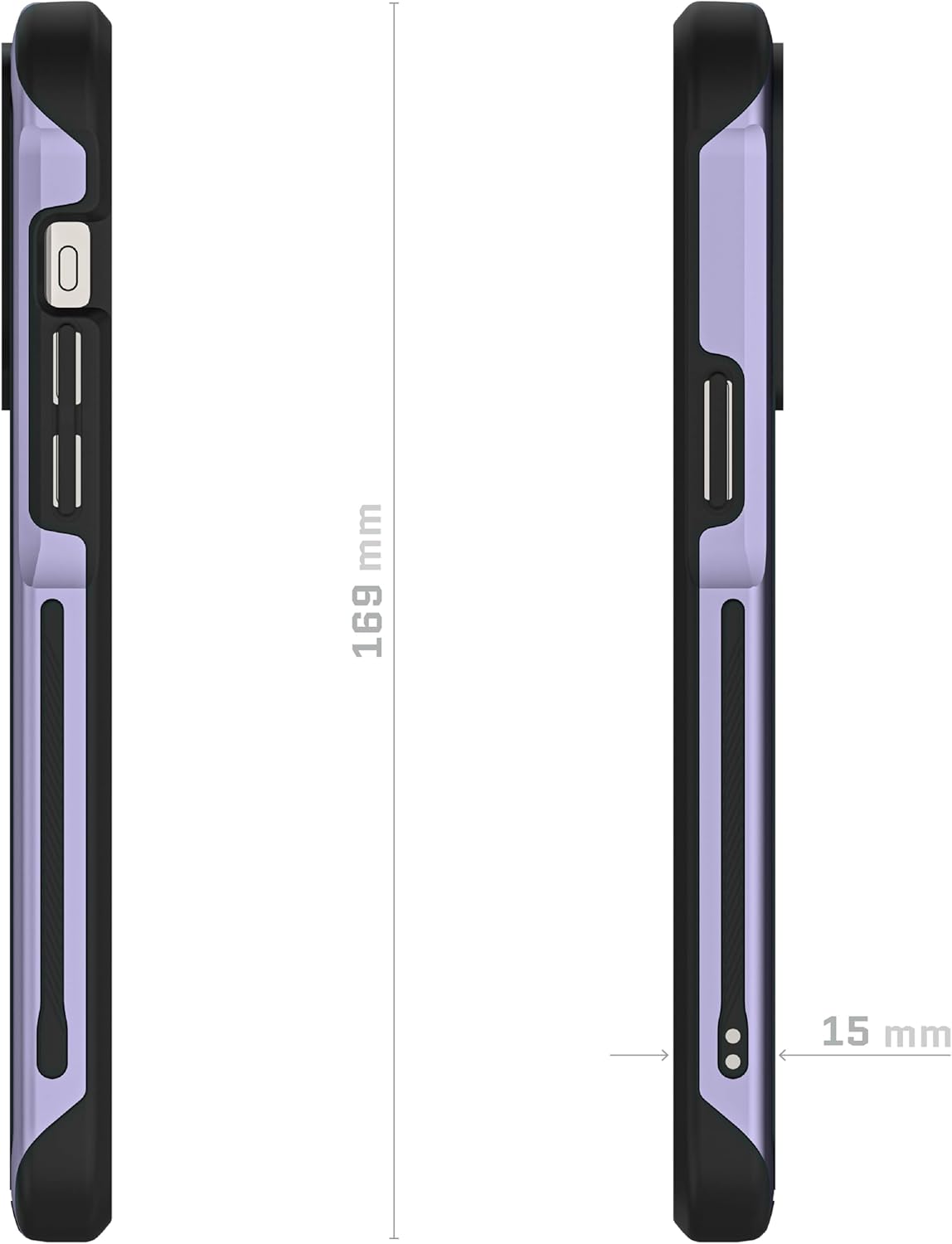 Ghostek Atomic Slim – Funda protectora para iPhone 15 Pro Max, compatible con accesorios MagSafe, marco de metal de aluminio, funda de teléfono