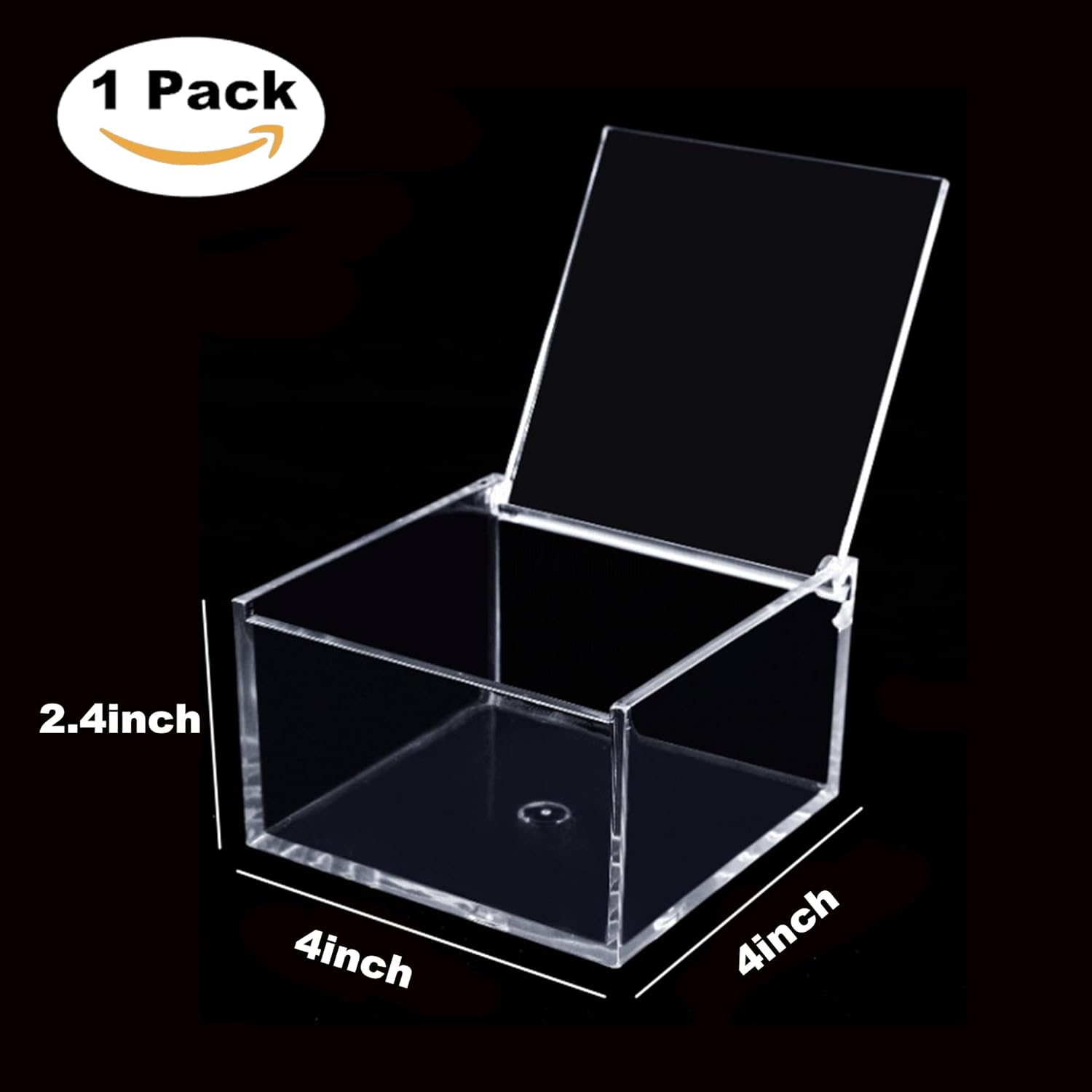 KissYou Caja de acrílico con tapa, caja de almacenamiento transparente, soporte para cápsulas de café, accesorios organizadores, antipolvo, caja