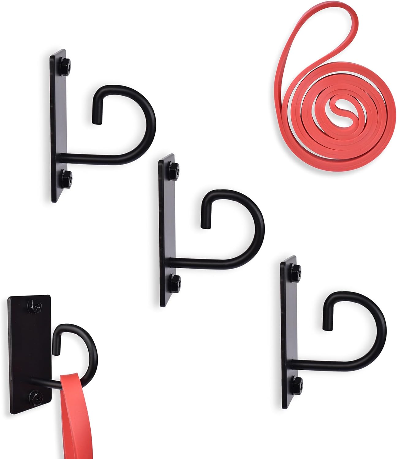 Anclaje de pared de banda de resistencia  Paquete de 3 ganchos montados en la pared para bandas de resistencia  Anclajes de pared para ejercicio en