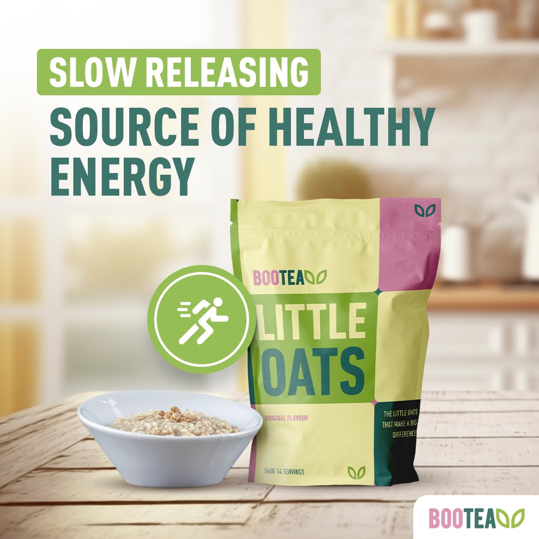 Bootea Little Oats – Gachas de proteína de avena con semillas de chía y proteína de arroz orgánica, desayuno de alta energía (paquete de 14 días)