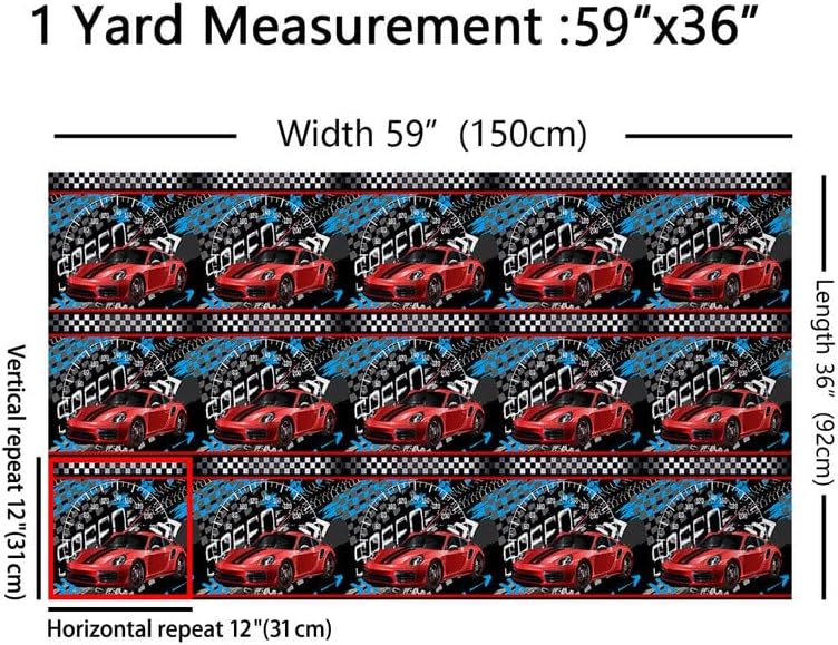 The Yard – Tela de tapicería de autos deportivos de carreras para sillas, tela decorativa impermeable para exteriores, 1 yarda, rojo y negro
