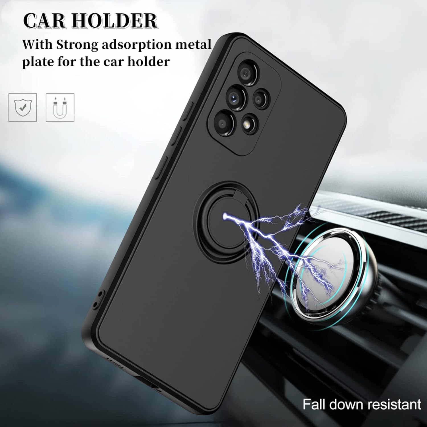 OLOBBIRD Funda de teléfono de TPU suave y delgada con soporte para anillo de dedo para Samsung Galaxy A12 A22 A32 A52 A72 A51 A71 4G 5G Cubierta