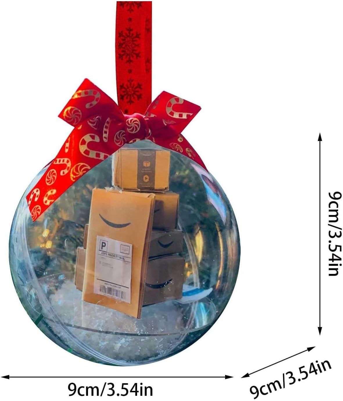 Bolas de Navidad, decoraciones de Navidad, mini paquetes de adorno de Navidad, mini caja exprés, decoración de árbol