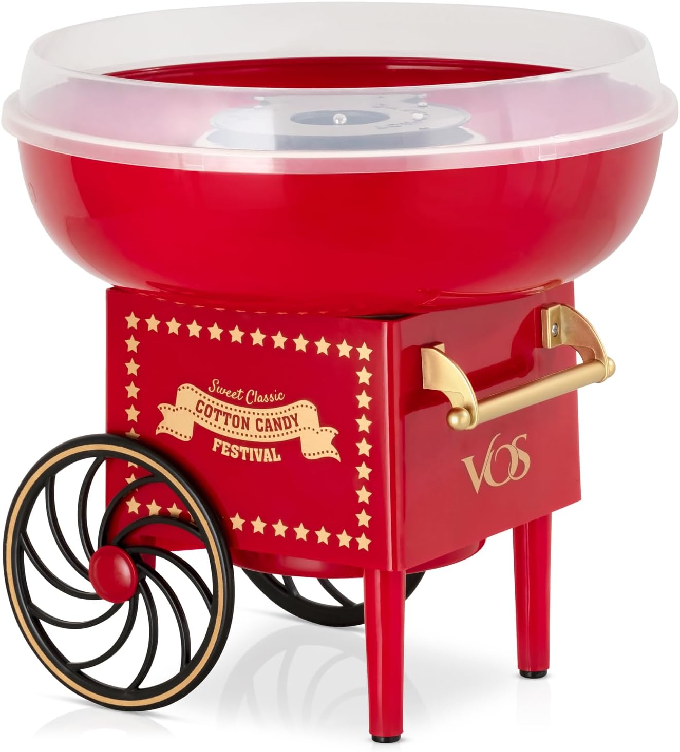 Kit de máquina de algodón de azúcar, máquina de algodón retro rojo, máquina para hacer dulces de azúcar sin esfuerzo con guía completa fácil de