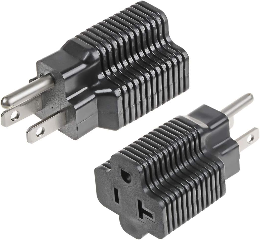 Adaptador NEMA 5-15P a 5-1520R, enchufe doméstico de 15 amperios a adaptador hembra T-Blade de 20 amperios, macho de 15 amperios a enchufe hembra de