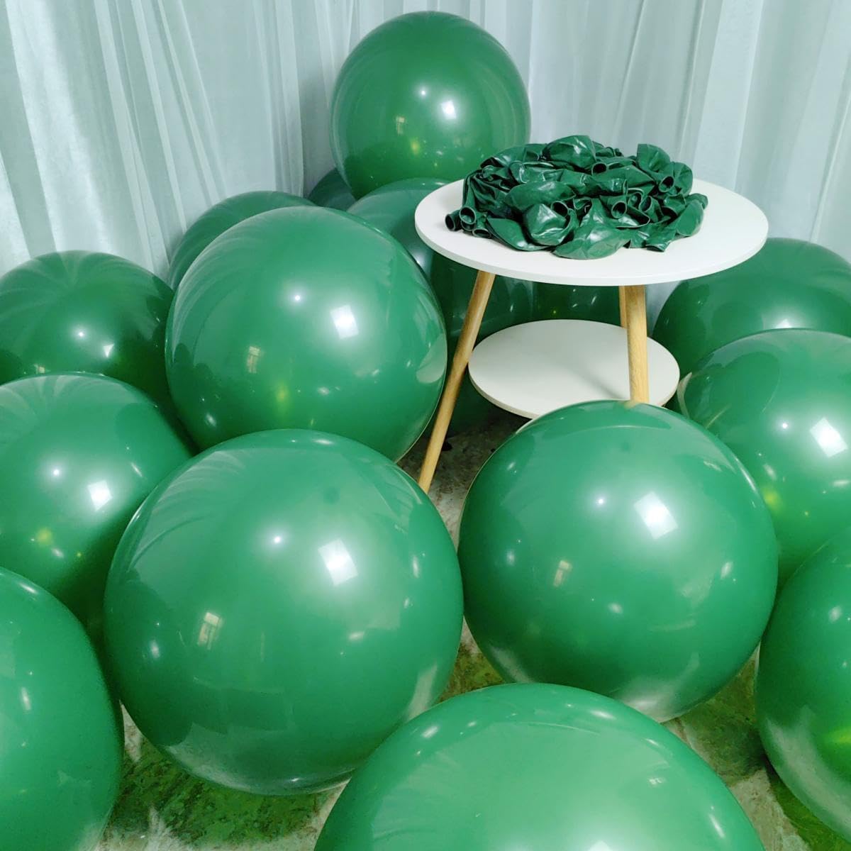 Paquete de 90 globos verdes de látex verde oscuro de 18 pulgadas para decoraciones de fiestas y eventos ZWZLIULIAN