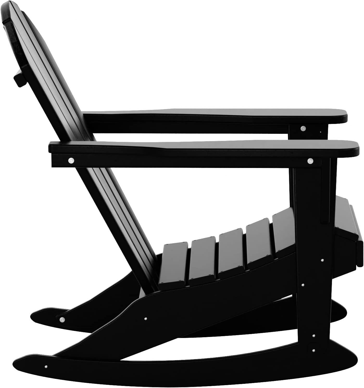 WO Home Furniture – Mecedora clásica para exteriores, HDPE, resistente a los rayos UV, color negro