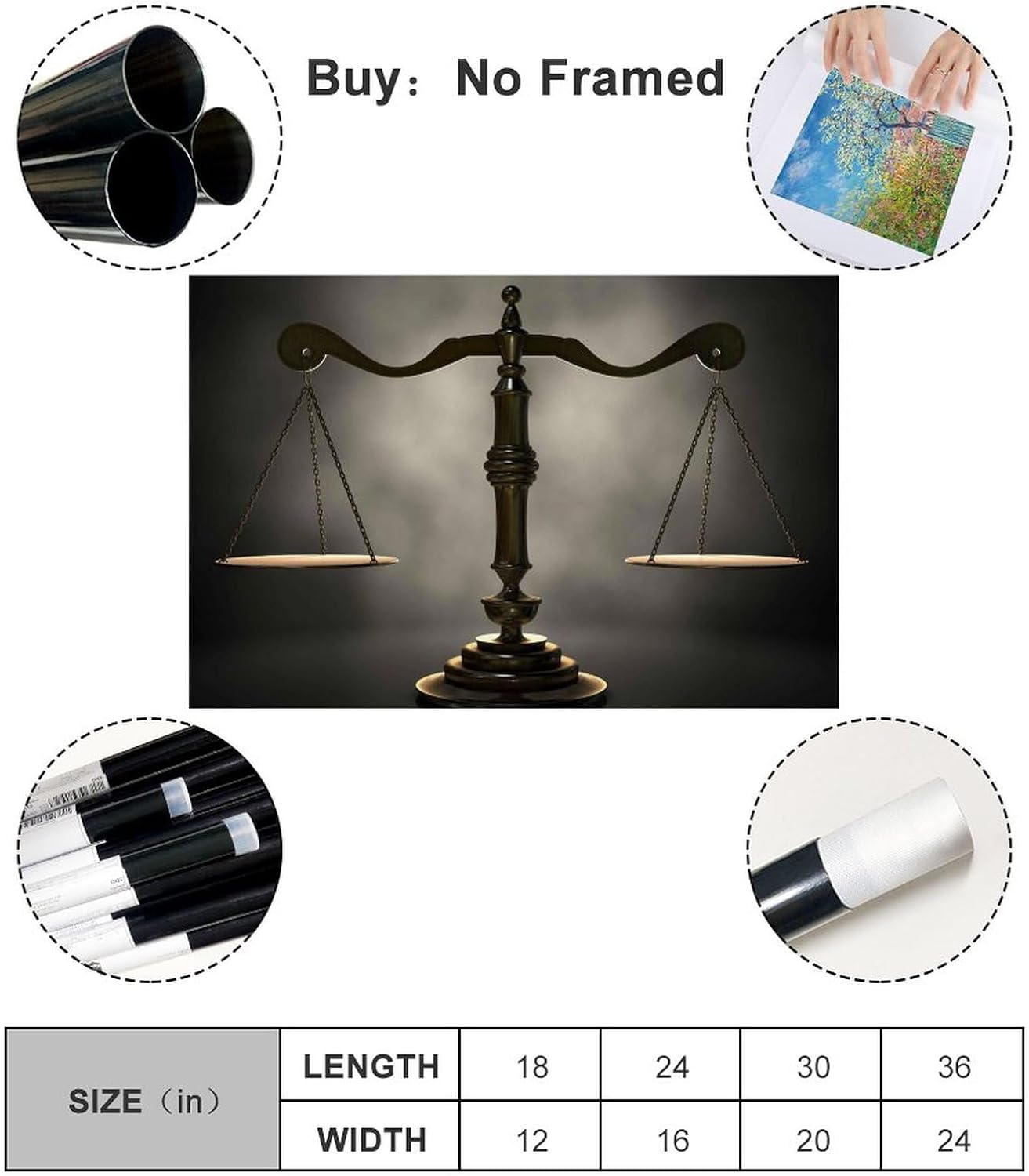 Póster Moderno De Pared De Escamas De Oro De La Justicia, Lienzo Impreso, Decoración Para Dormitorio Poster Decorative Painting Canvas Wall Posters