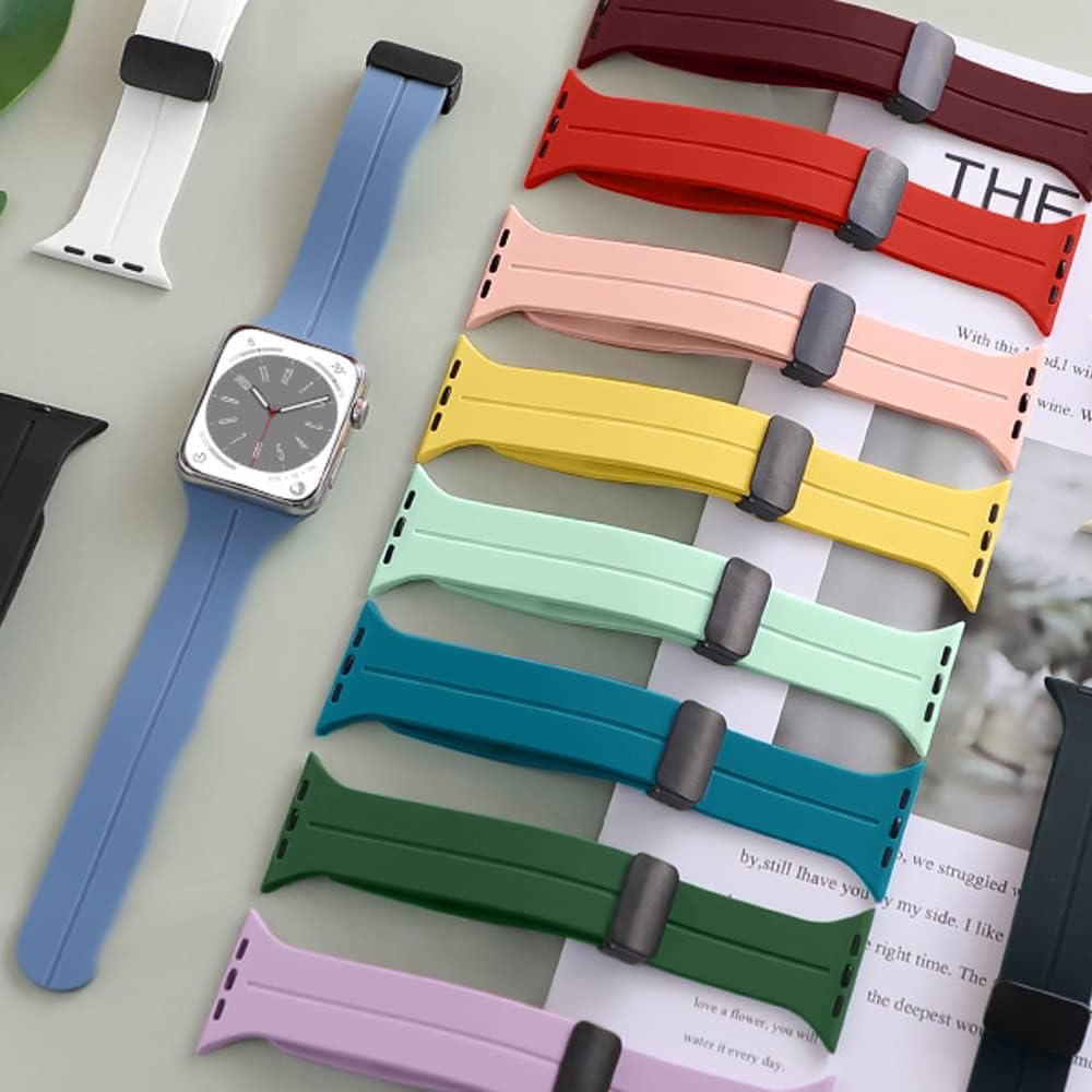 Correa magnética para Apple Watch Ultra Band 1.929 in 1.772 in 1.732 in 1.614 in 1.575 in iWatch Band 1.496 in 1.654 in correa de repuesto de