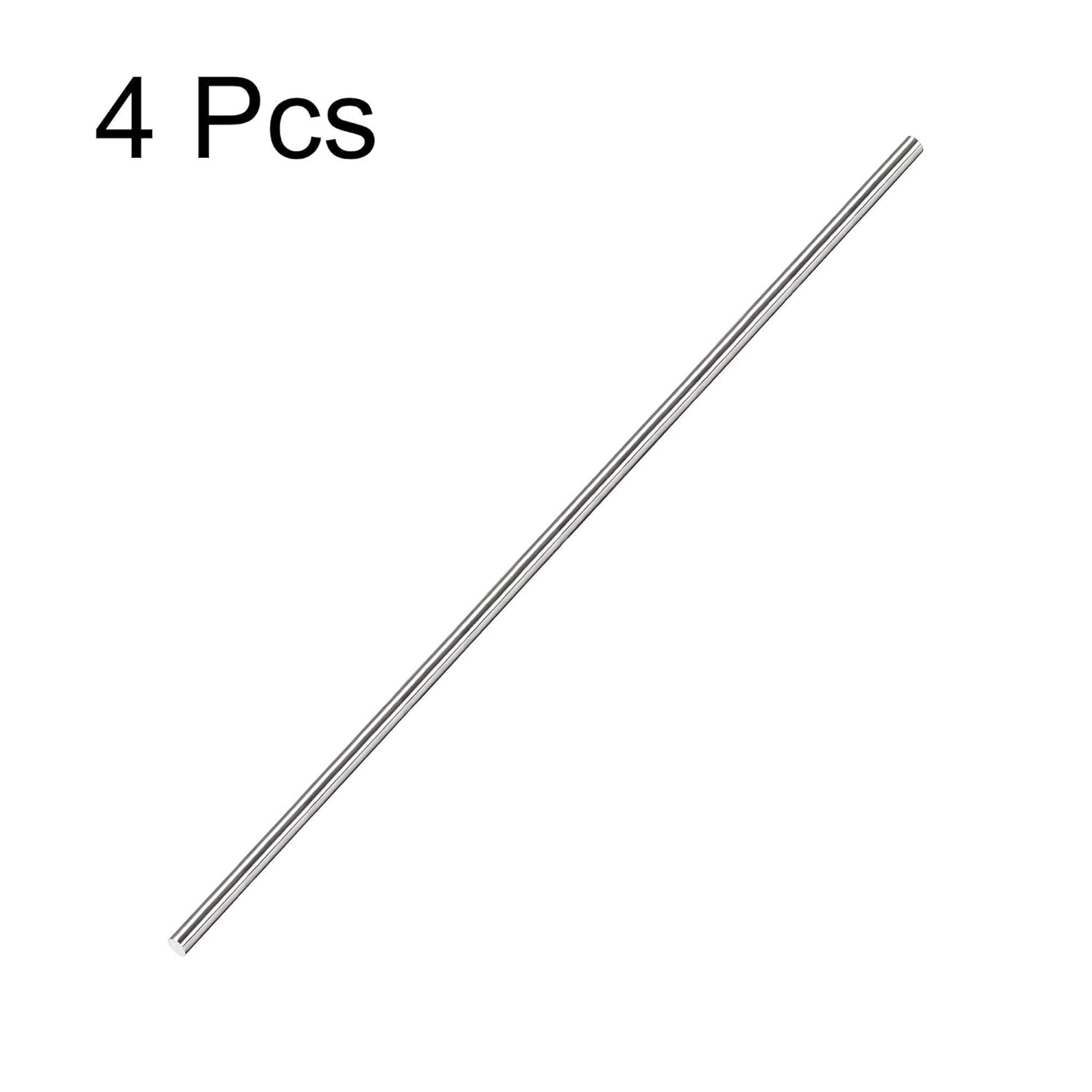 uxcell Varilla redonda sólida de acero inoxidable 304 de 0.197 in x 13.780 in para manualidades de bricolaje – 4 piezas