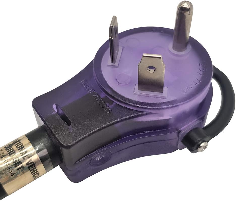 Parkworld Cable de extensión RV 30A NEMA TT-30 con asa, Camper 30amp TT-30P a TT-30R (50 pies)