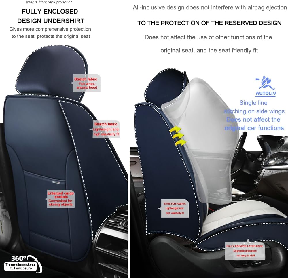 5 fundas de asiento para Chevy Aveo 2005-2023, fundas de asiento de automóvil de cuero, impermeables, antideslizantes, suaves, cómodas y de alta