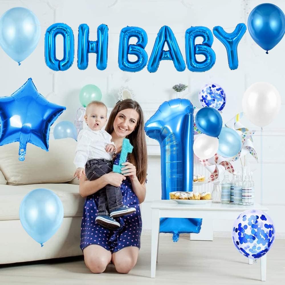 TONIFUL 52 globos azules de la letra A-Z de 16 pulgadas con frase personalizada, letras del alfabeto de Mylar para crear tu propia bandera,