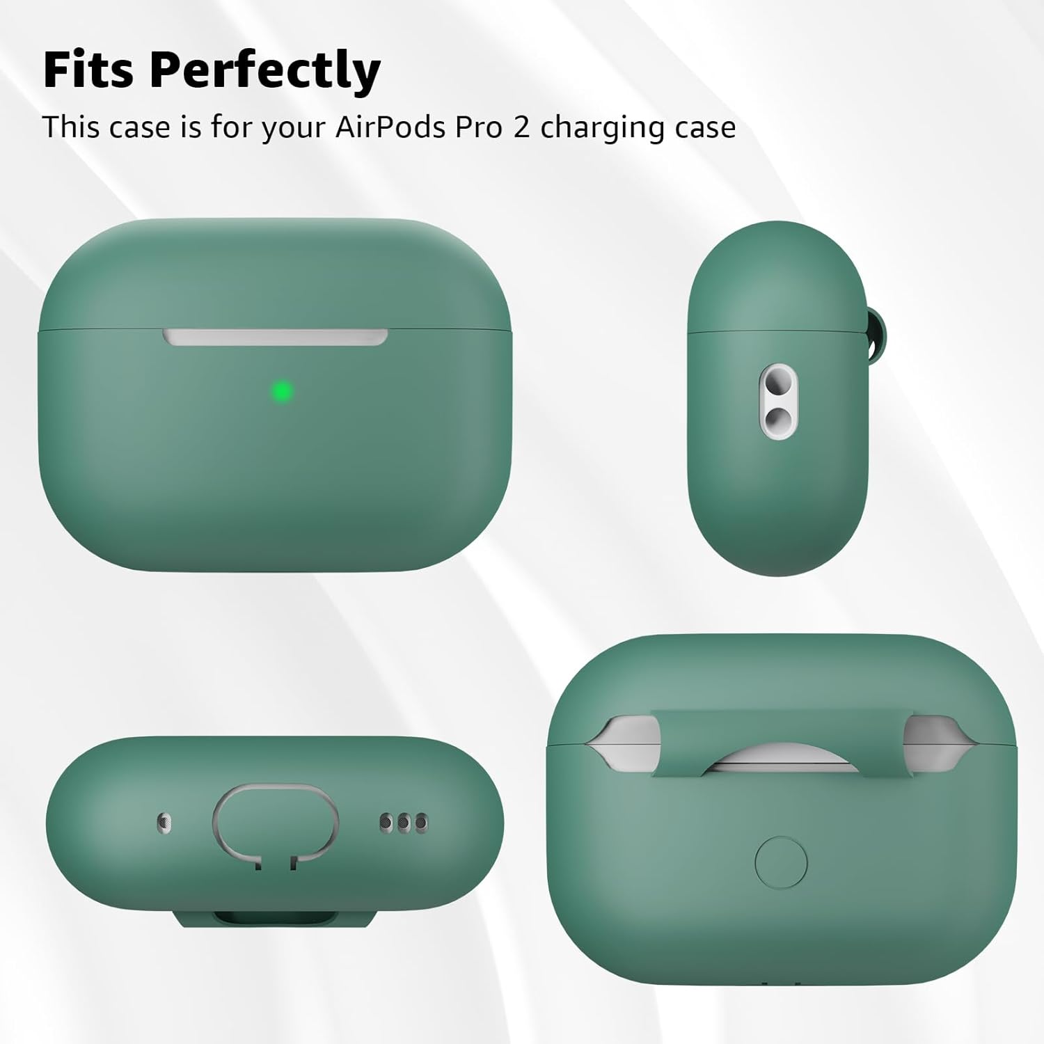 Compatible con Airpods Pro 2, funda protectora de silicona suave con kit de limpieza y cordón compatible con AirPod Pro de 2 generación, LED frontal