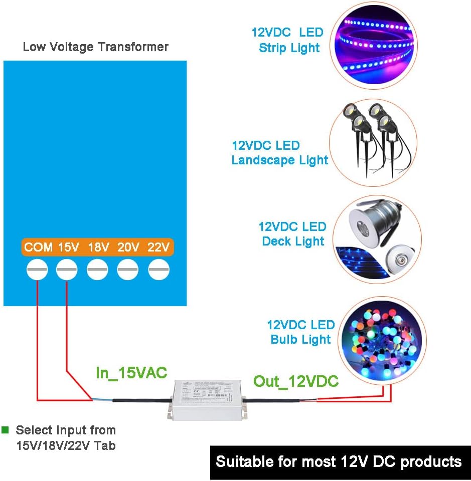 Convertidor de CA de 24 voltios a 12 voltios CC, Convertidor de CA de 48 voltios a 12 voltios CC, AC 20V-50V a 12V DC Rectificador de fuente de