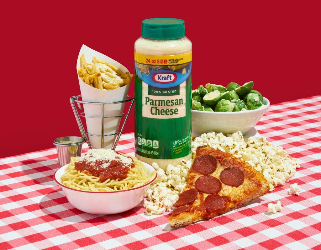 Queso parmesano rallado Kraft 1 tarro de plástico 24oz680g cada uno