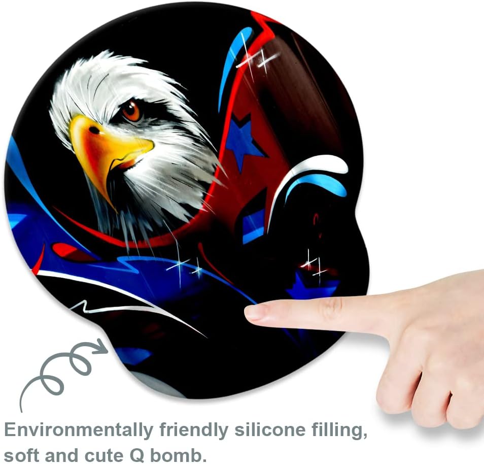 Eagle – Alfombrilla para mouse con soporte para reposamuñecas, cómoda almohadilla para reposamuñecas con base de goma antideslizante y soporte de